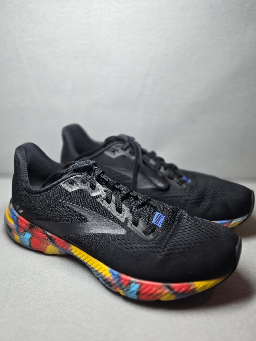 Brooks Running Shoes Black Multicolor Sole Size 9.5
